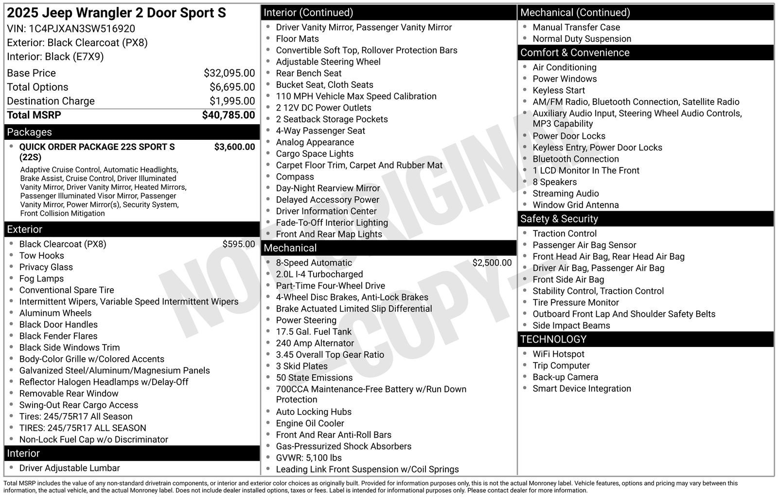 2025 Jeep Wrangler WRANGLER 2-DOOR SPORT S