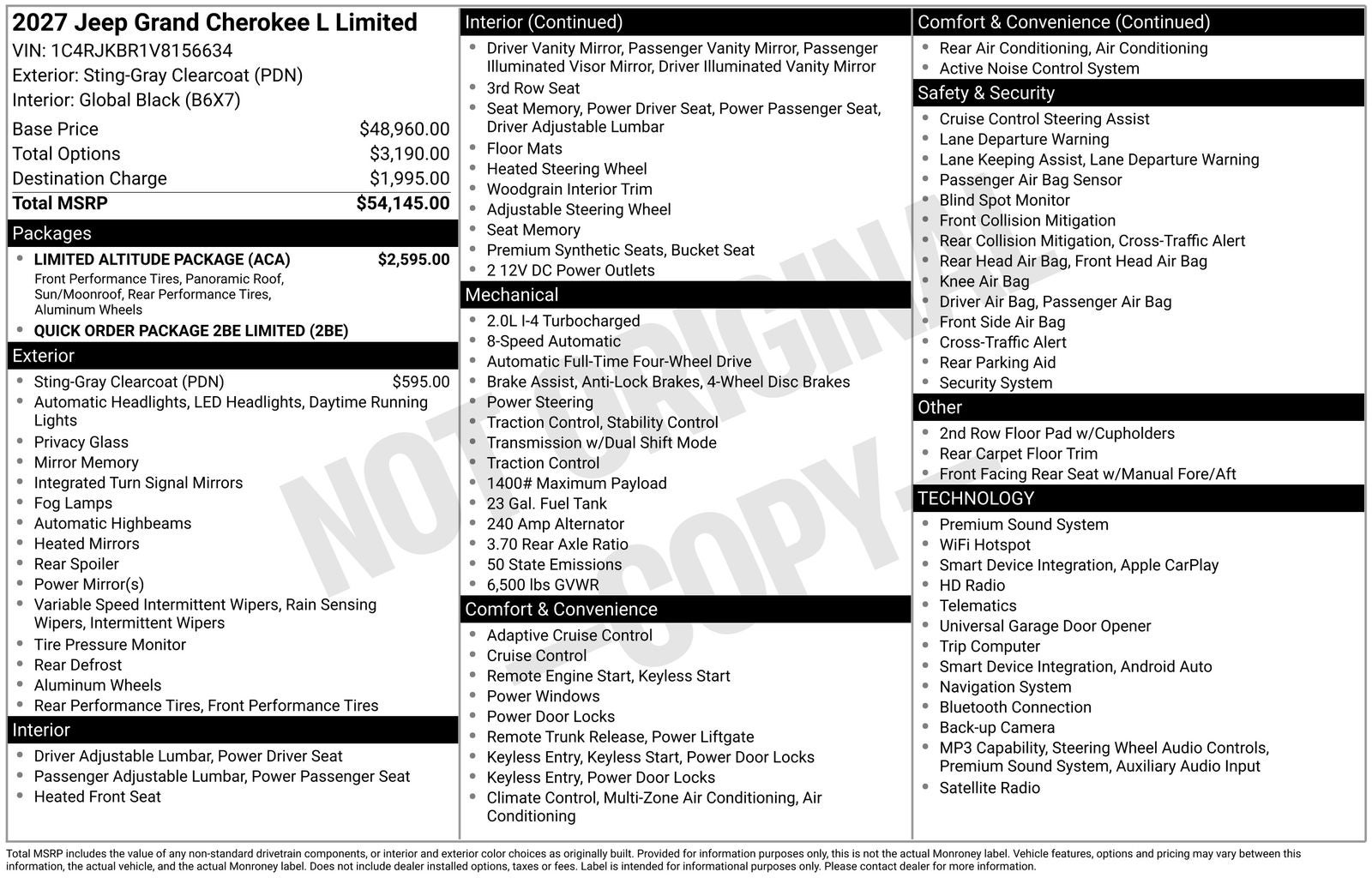 2027 Jeep Grand Cherokee Limited
