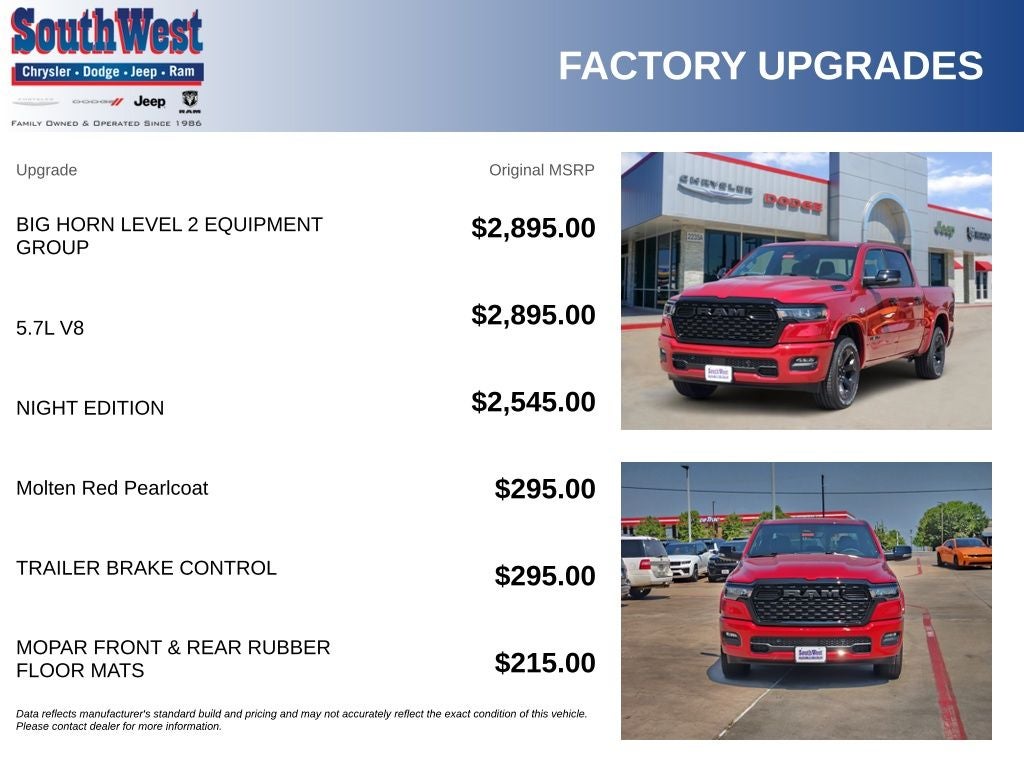 2026 RAM Ram 1500 RAM 1500 LONE STAR CREW CAB 4X4 5'7' BOX