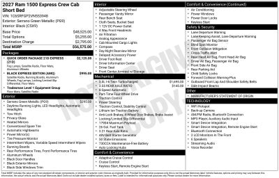 2027 RAM Ram 1500 Express