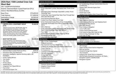 2026 RAM Ram 1500 RAM 1500 LIMITED CREW CAB 4X4 5'7' BOX