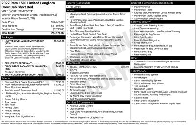 2027 RAM Ram 1500 Longhorn