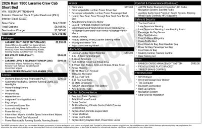 2026 RAM Ram 1500 RAM 1500 LARAMIE CREW CAB 4X4 5'7' BOX