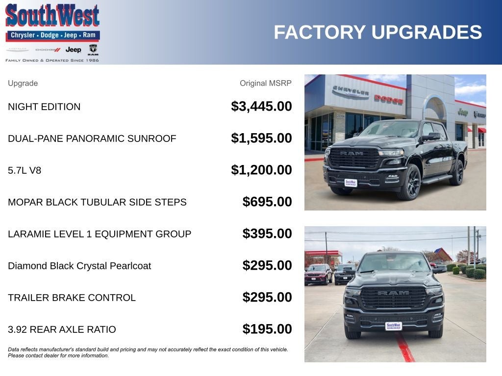 2026 RAM Ram 1500 RAM 1500 LARAMIE CREW CAB 4X4 5'7' BOX