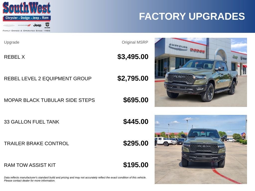 2026 RAM Ram 1500 RAM 1500 REBEL CREW CAB 4X4 5'7' BOX