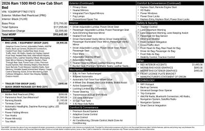 2026 RAM Ram 1500 RAM 1500 RHO CREW CAB 4X4 5'7' BOX
