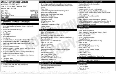 2026 Jeep Compass COMPASS LATITUDE 4X4
