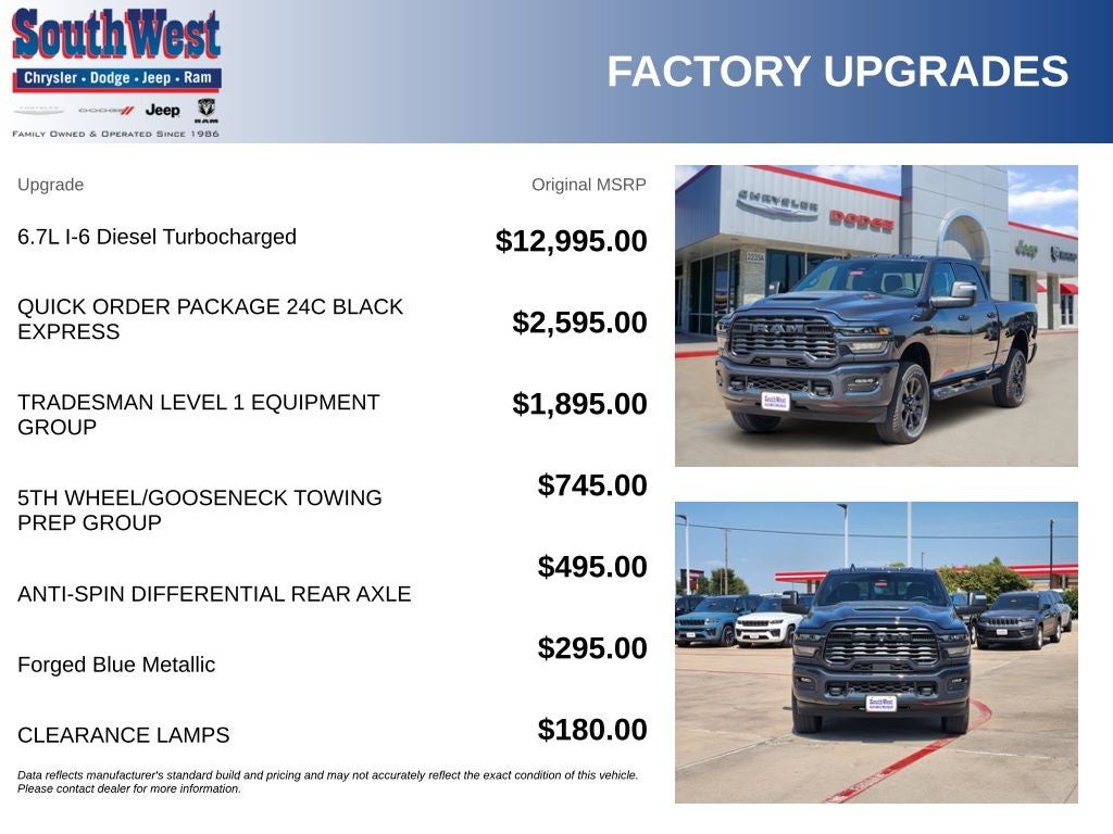 2026 RAM Ram 2500 RAM 2500 BLACK EXPRESS CREW CAB 4X4 6'4' BOX