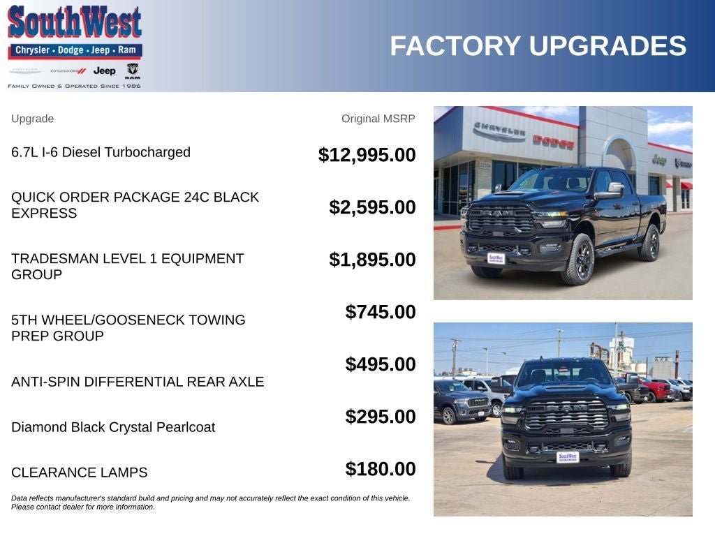2026 RAM Ram 2500 RAM 2500 BLACK EXPRESS CREW CAB 4X4 6'4' BOX