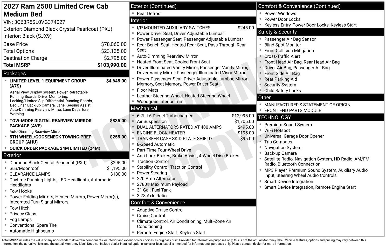 2027 RAM Ram 2500 Limited