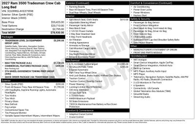 2027 RAM Ram 3500 Tradesman