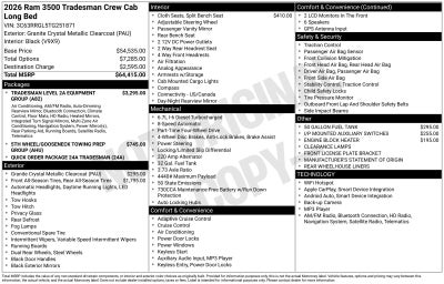 2026 RAM Ram 3500 RAM 3500 TRADESMAN CREW CAB 4X4 8' BOX