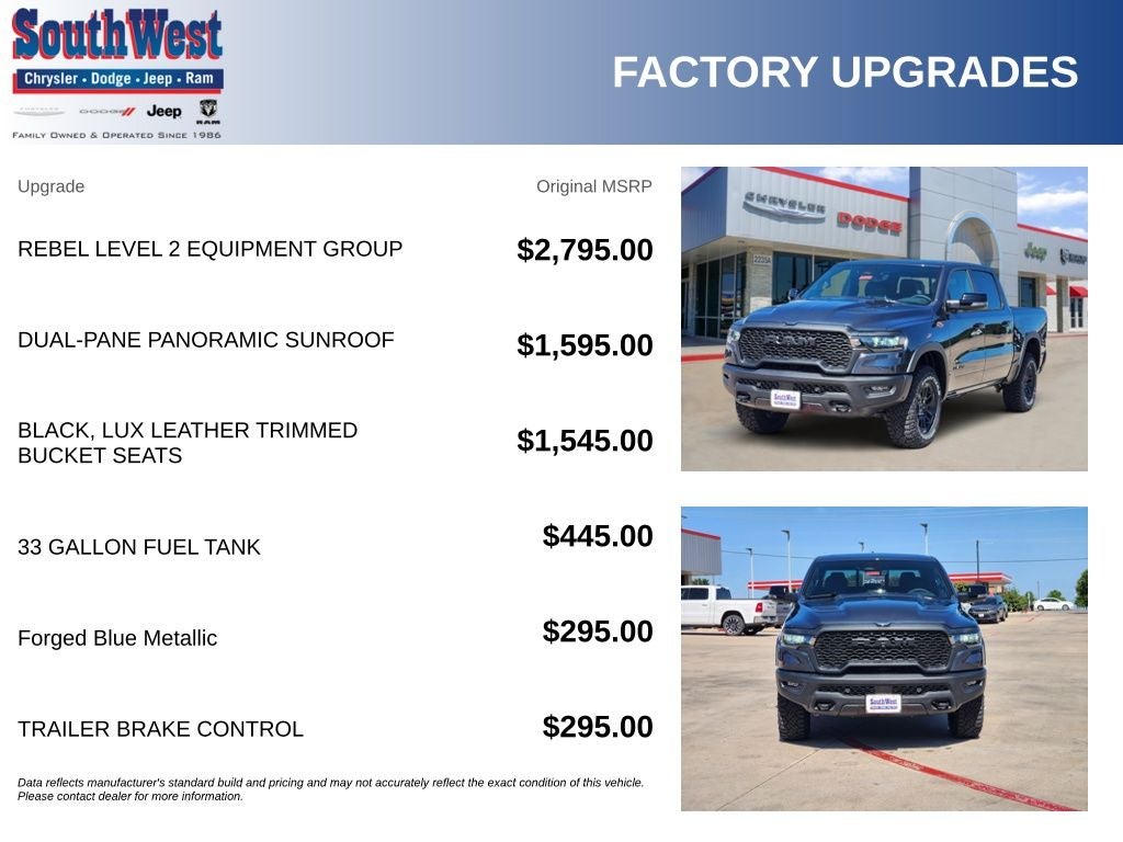 2026 RAM Ram 1500 RAM 1500 REBEL CREW CAB 4X4 5'7' BOX