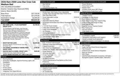 2026 RAM Ram 2500 RAM 2500 LONE STAR CREW CAB 4X4 6'4' BOX