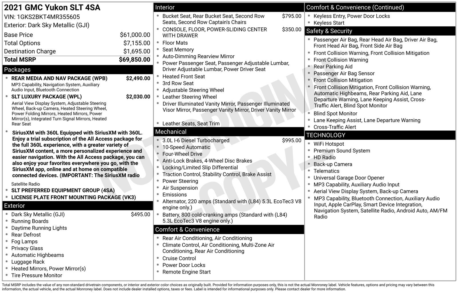 2021 GMC Yukon SLT