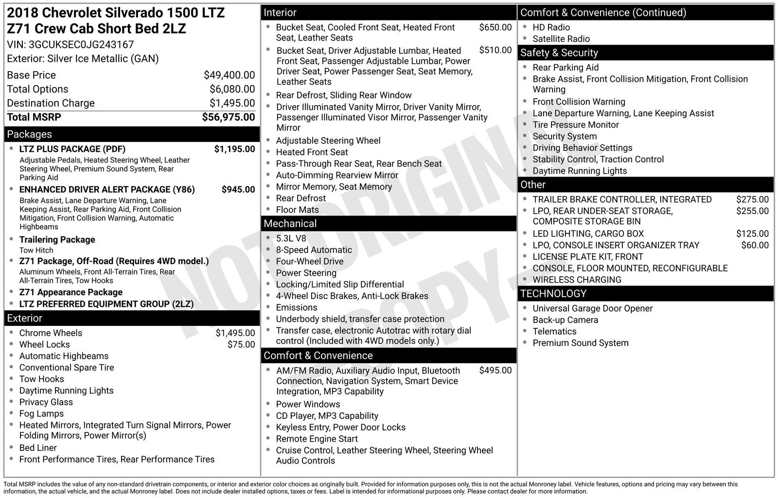 2018 Chevrolet Silverado 1500 LTZ 2LZ